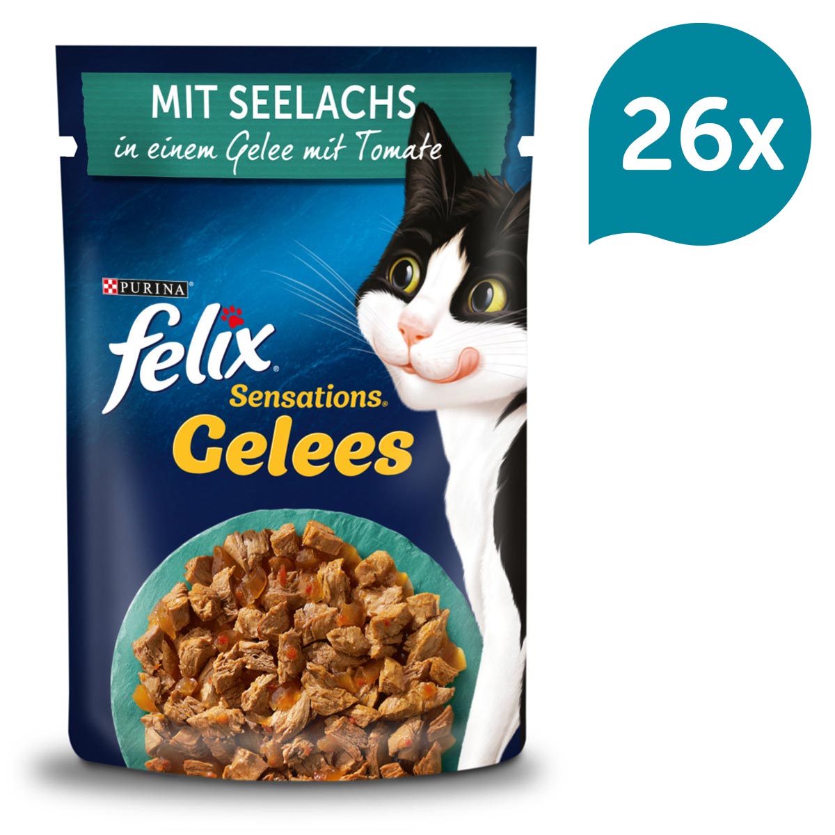 FELIX Sensations Gelees mit Seelachs & Tomate 26x85g