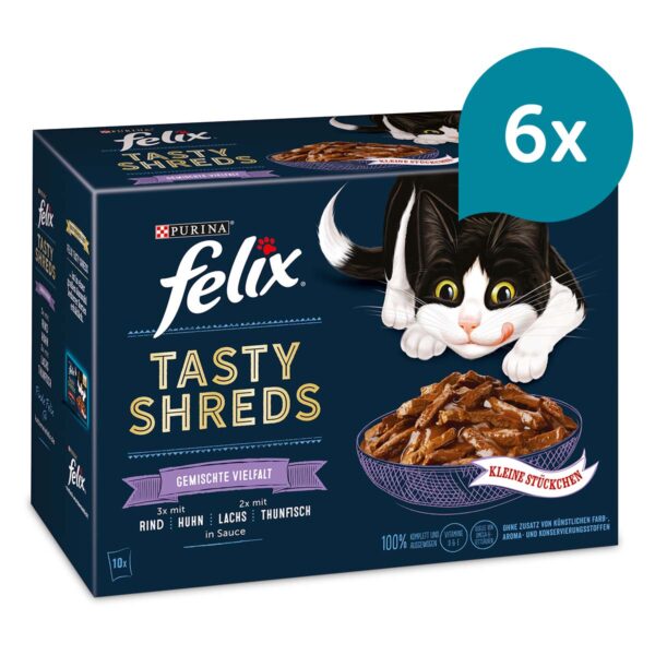 FELIX Tasty Shreds Gemischte Vielfalt 60x80g