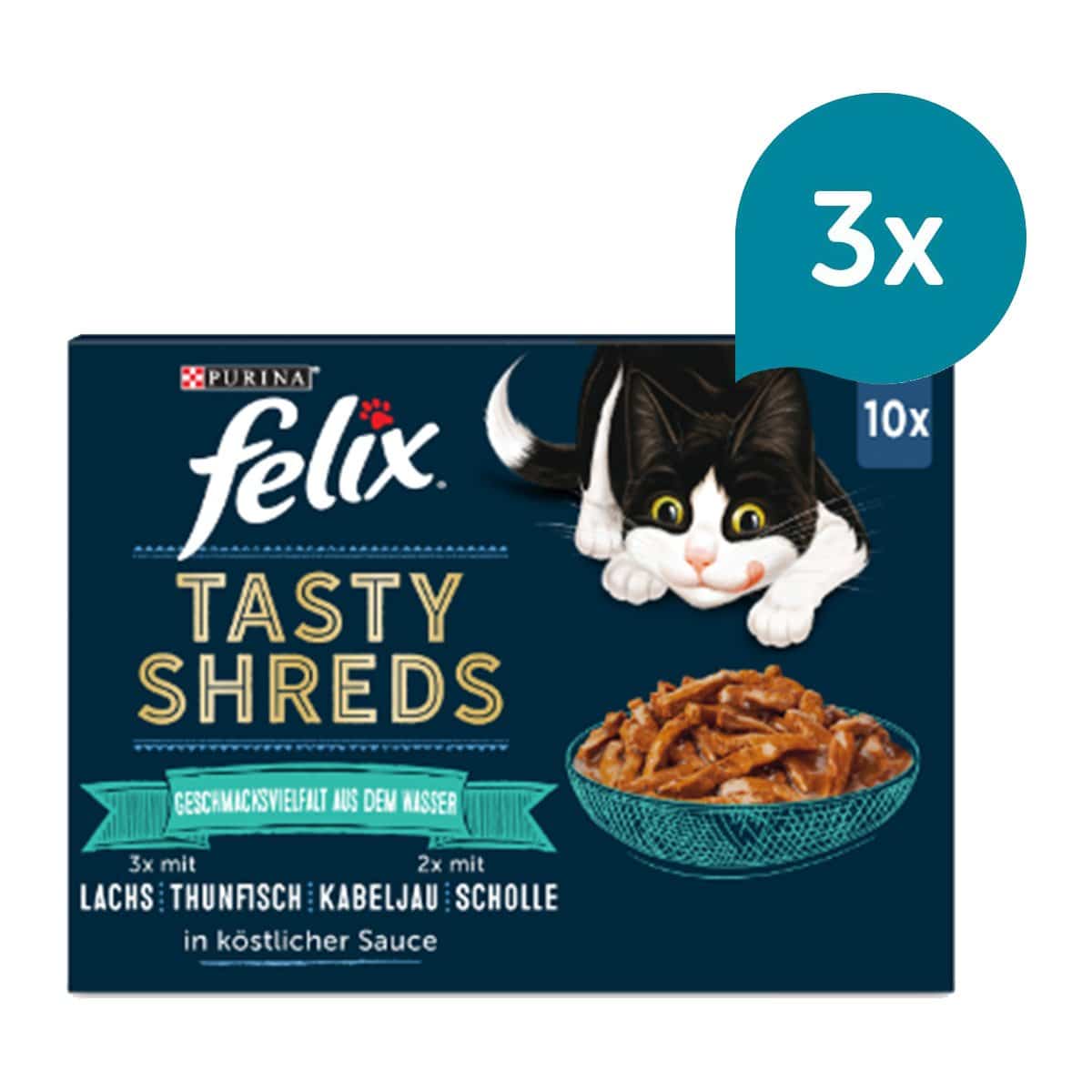 FELIX Tasty Shreds Geschmacksvielfalt aus dem Wasser 30x80g