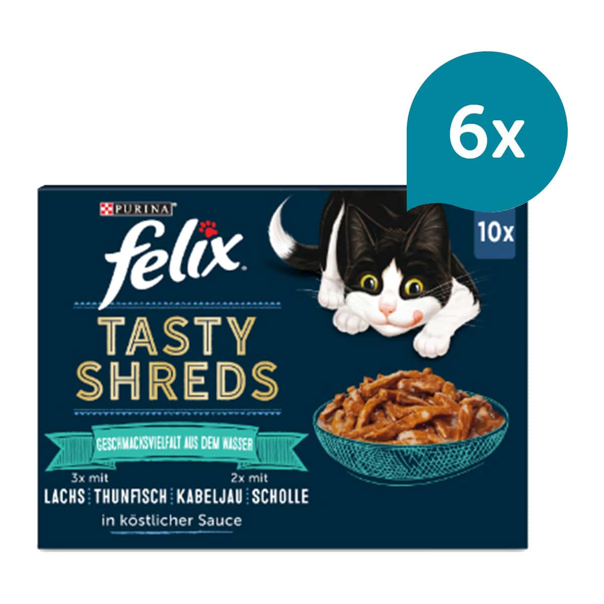 FELIX Tasty Shreds Geschmacksvielfalt aus dem Wasser 60x80g