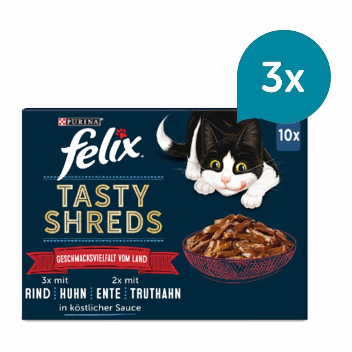 FELIX Tasty Shreds Geschmacksvielfalt vom Land 30x80g