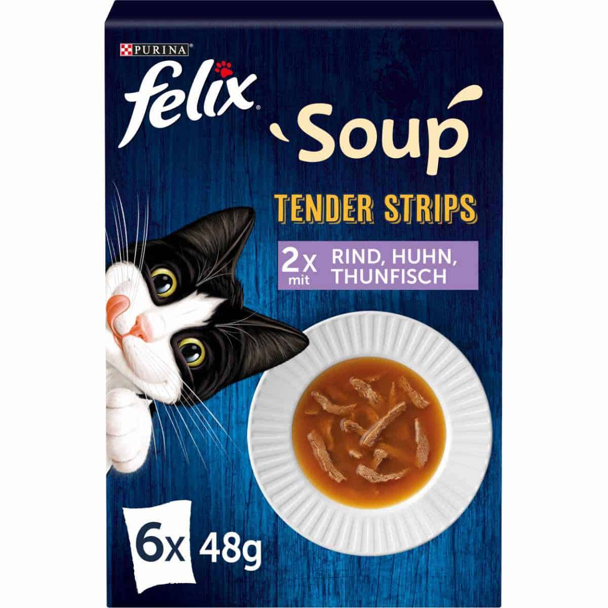 FELIX Soup Tender Strips Gemischte Vielfalt 48x48g