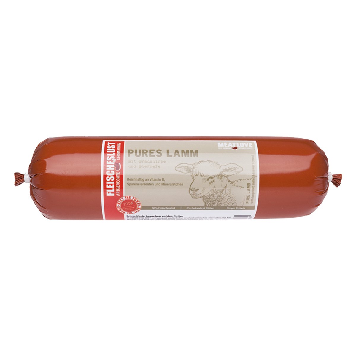 Fleischeslust Futterwurst Pures Lamm 12x800g