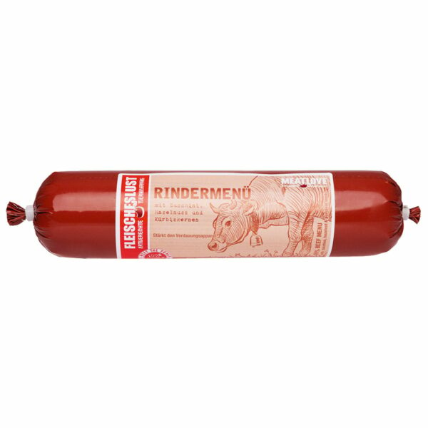 Fleischeslust Futterwurst Rindermenü 8x400g