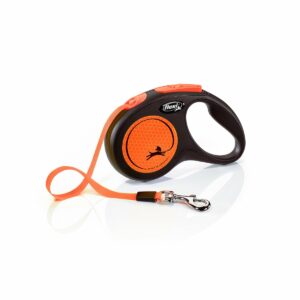 flexi New NEON Gurtleine schwarz/neon orange S 5m