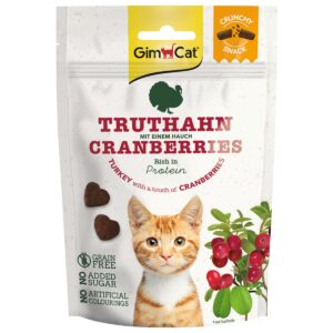 GimCat Crunchy Snacks Truthahn mit Cranberries 10x50g