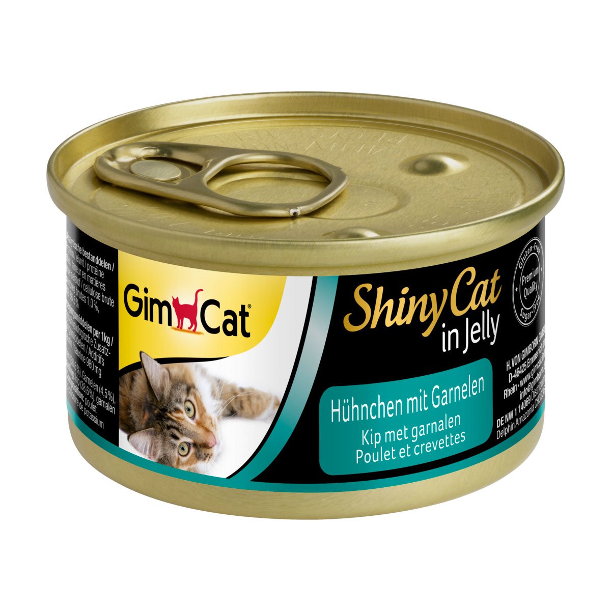 GimCat ShinyCat in Jelly 24x70g Hühnchen mit Garnelen