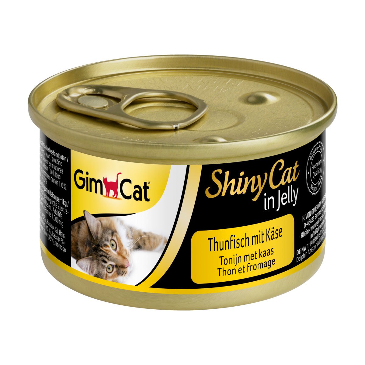 GimCat ShinyCat in Jelly Thunfisch mit Käse 24x70g