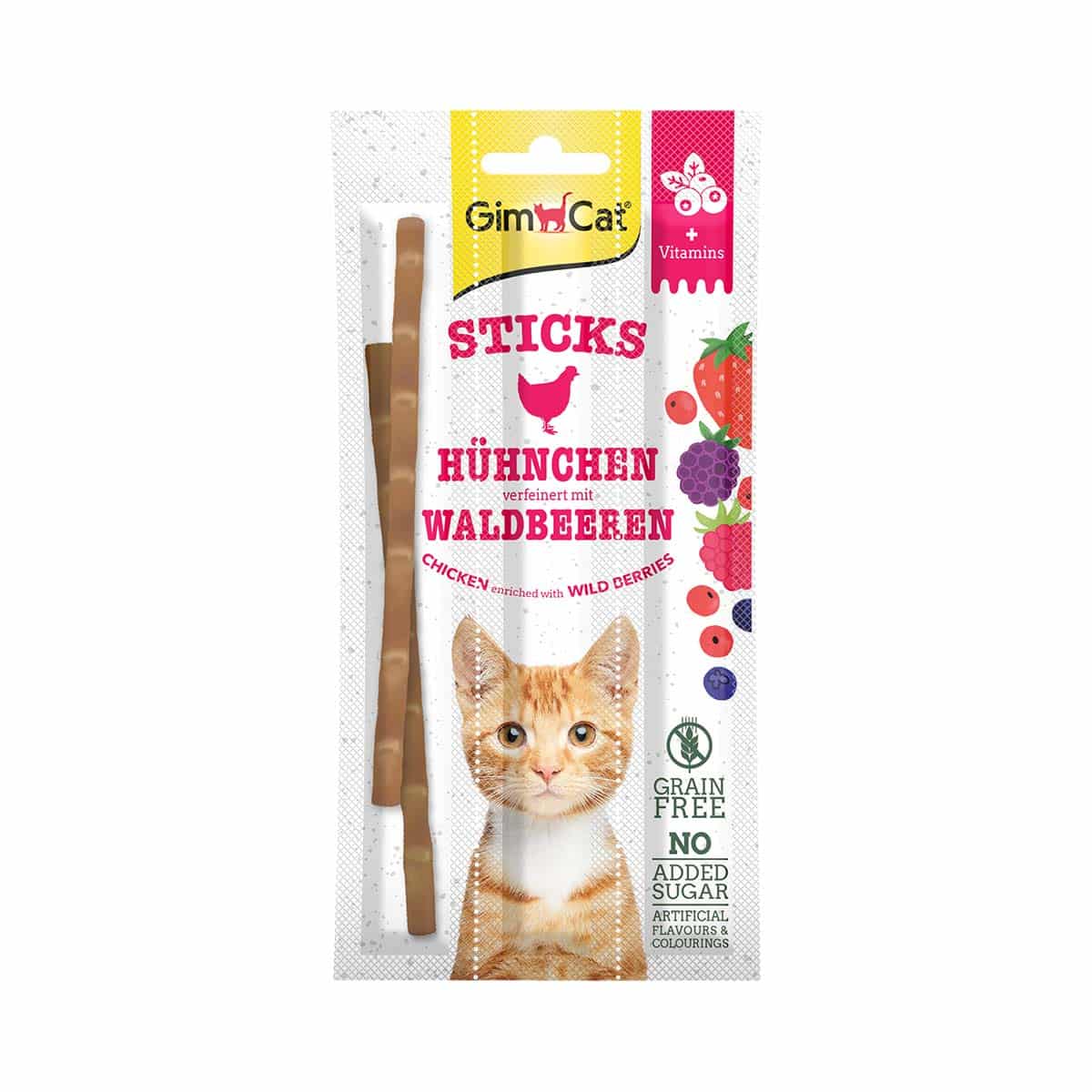 GimCat Superfood DuoSticks mit Hühnchen & Waldbeeren 6x3 Stück