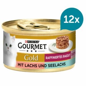 GOURMET Gold Raffiniertes Ragout Duetto mit Lachs und Seelachs 12x85g