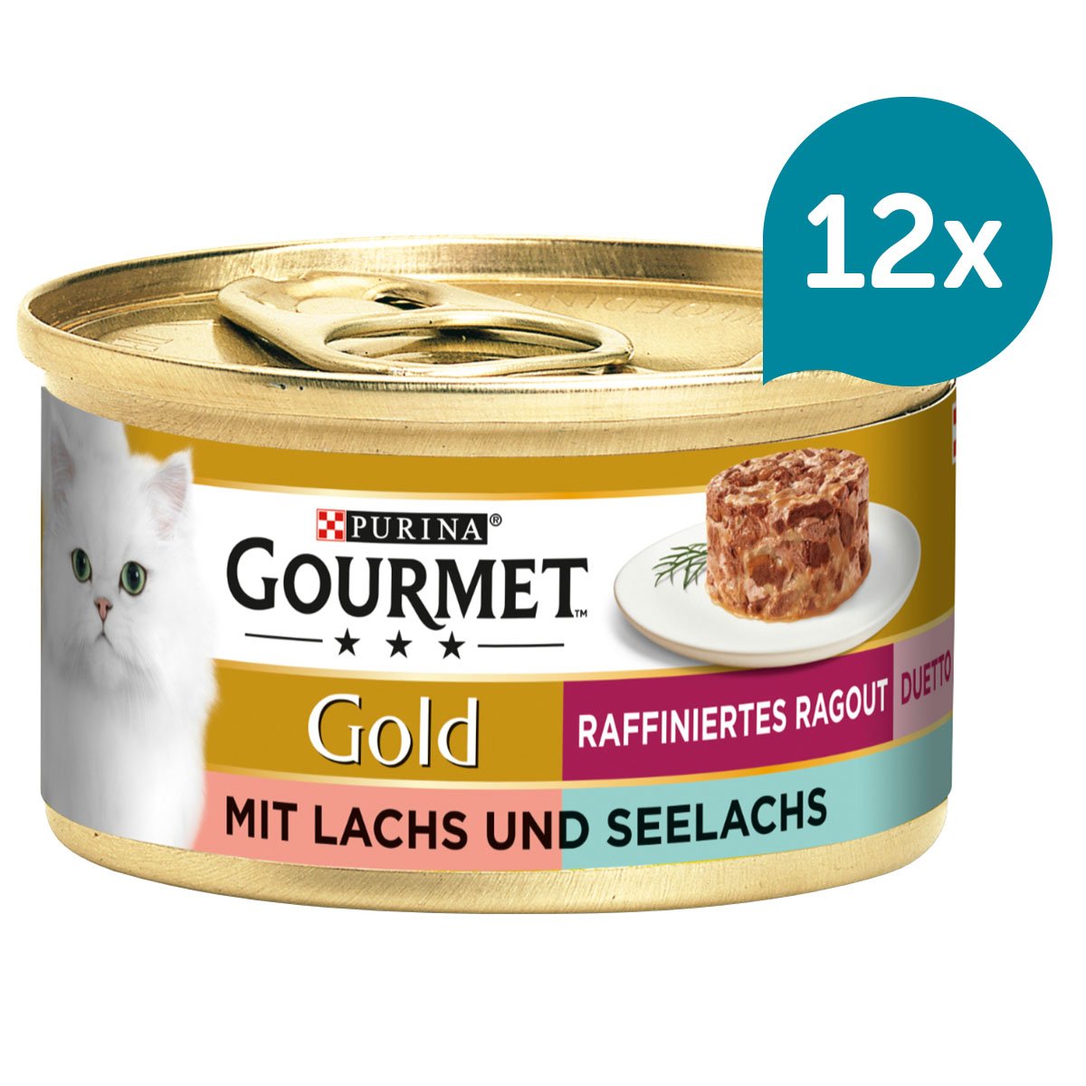 GOURMET Gold Raffiniertes Ragout Duetto mit Lachs und Seelachs 12x85g