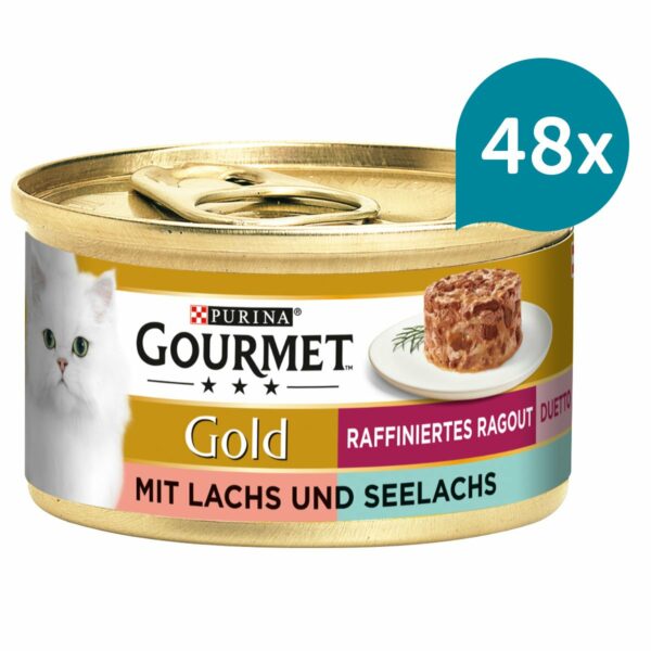 GOURMET Gold Raffiniertes Ragout Duetto mit Lachs und Seelachs 48x85g