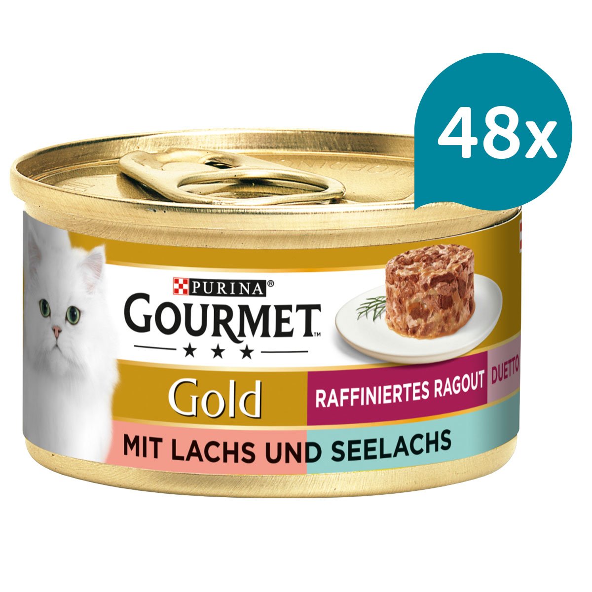 GOURMET Gold Raffiniertes Ragout Duetto mit Lachs und Seelachs 48x85g