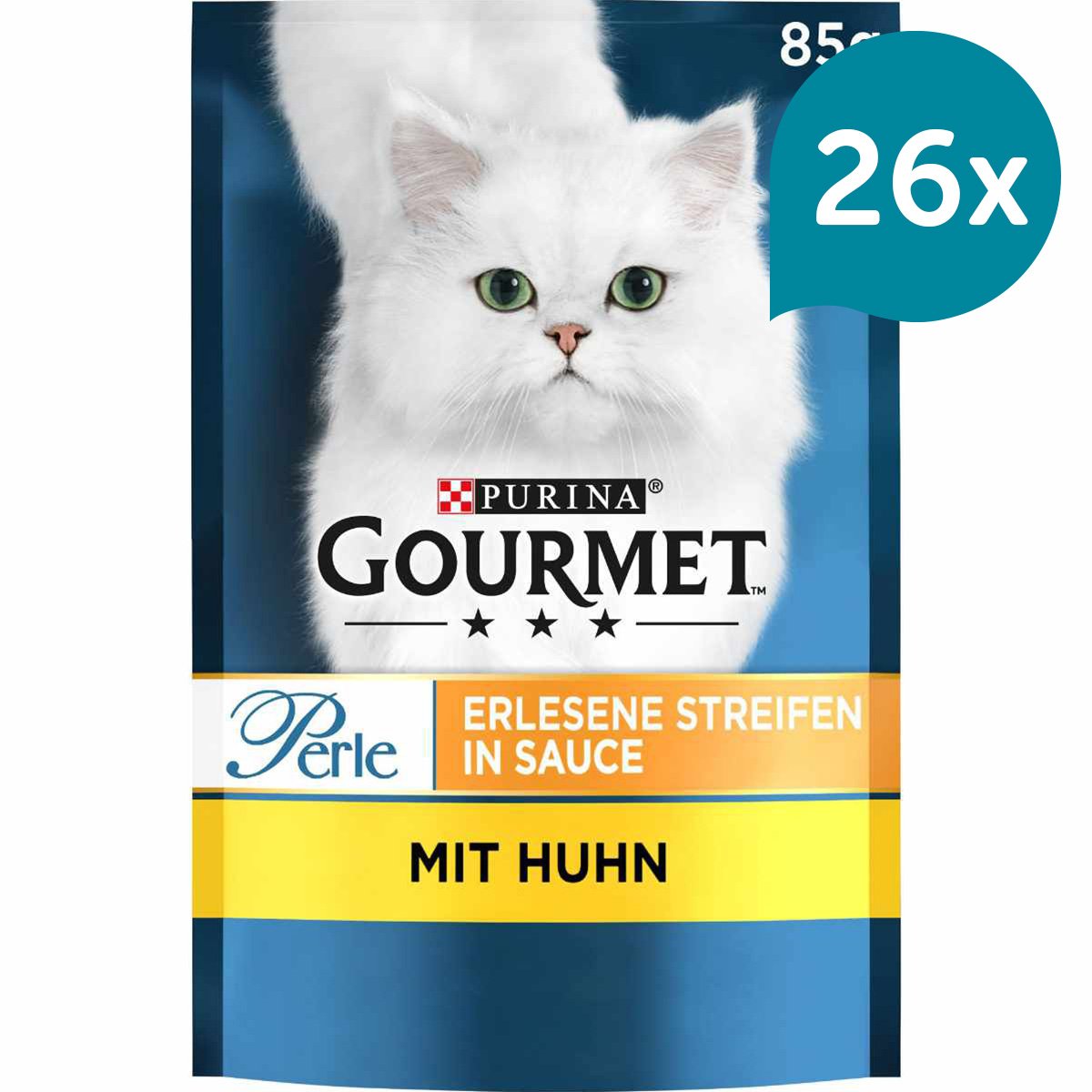 GOURMET Perle Erlesene Streifen in Sauce mit Huhn 26x85g