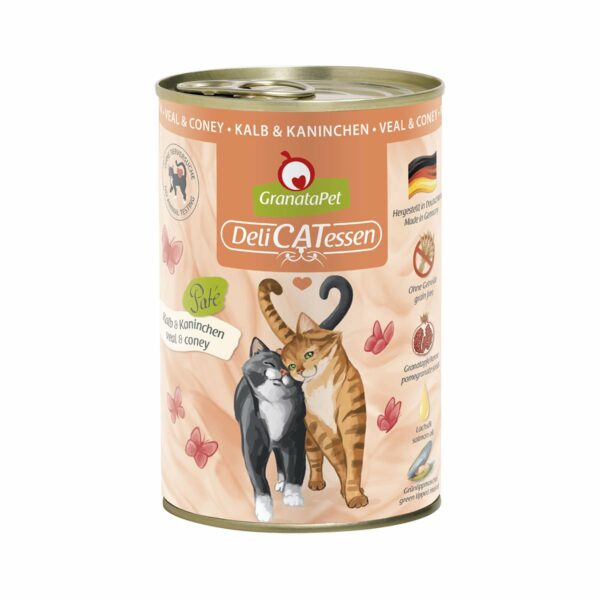 GranataPet Katze - Delicatessen Dose Kalb & Kaninchen 12x400g