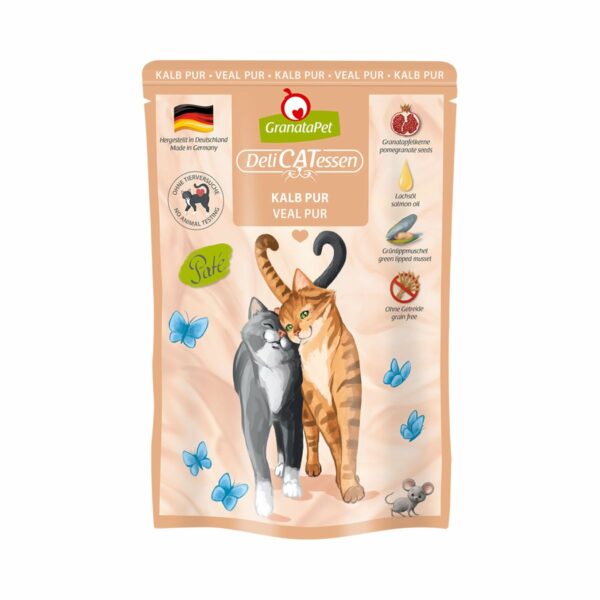 GranataPet Katze - Delicatessen Pouch Kalb PUR 6x85g