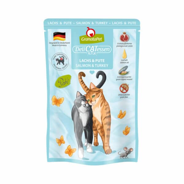 GranataPet Katze - Delicatessen Pouch Lachs & Pute 12x85g