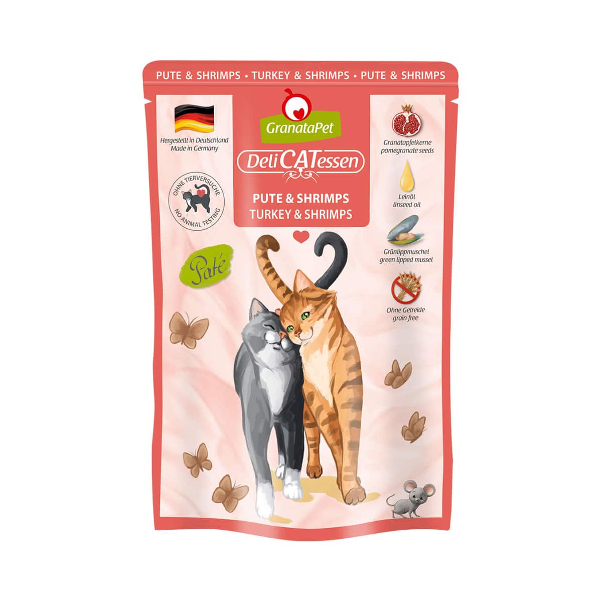 GranataPet Katze - Delicatessen Pouch Pute & Shrimps 6x85g