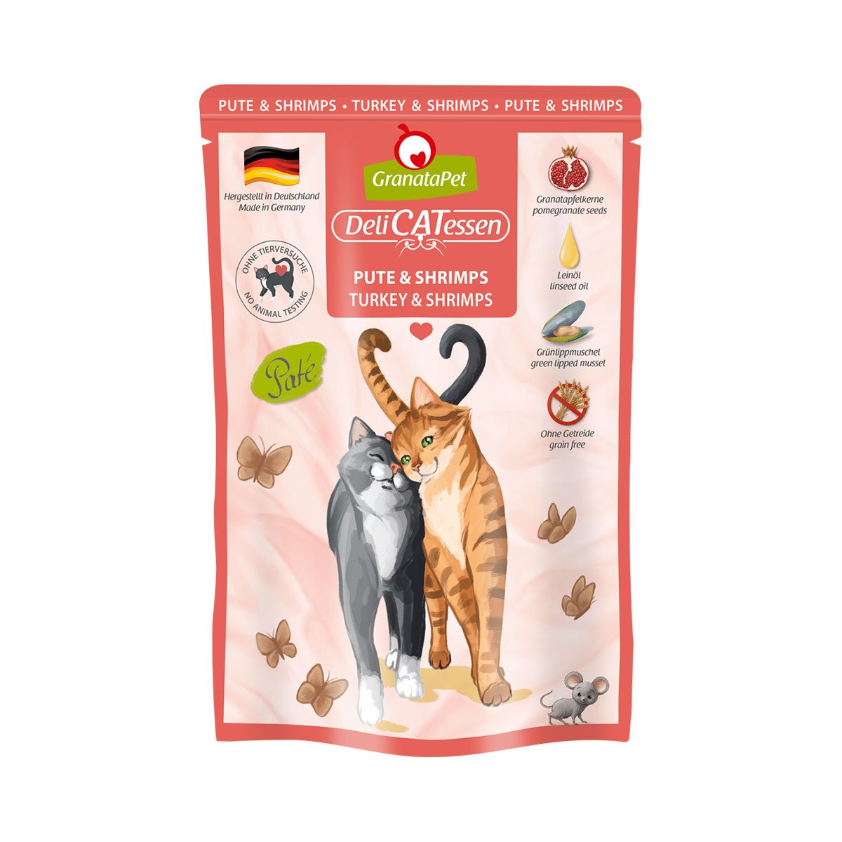 GranataPet Katze - Delicatessen Pouch Pute & Shrimps 12x85g