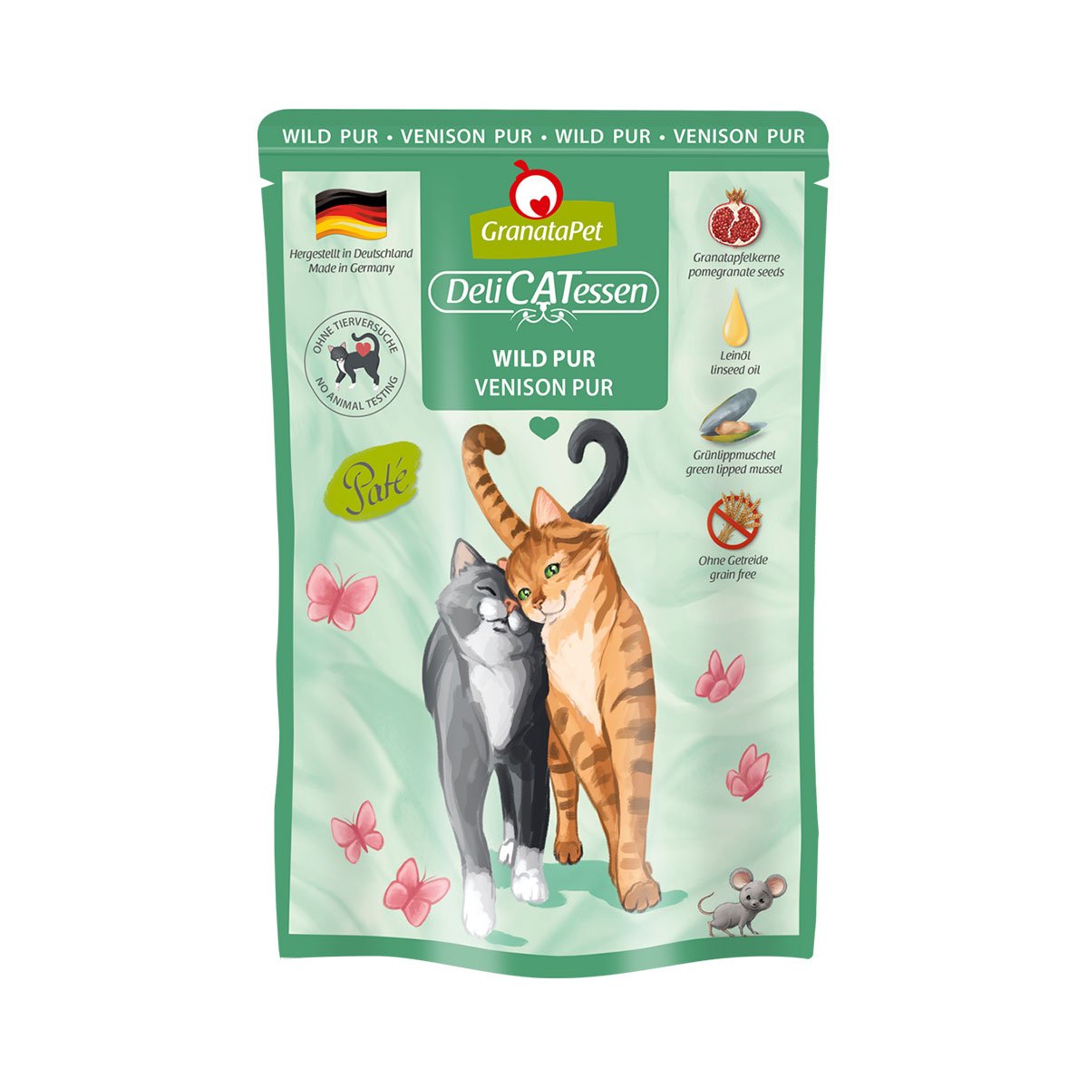 GranataPet Katze - Delicatessen Pouch Wild PUR 12x85g