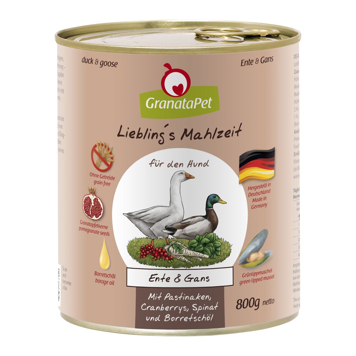 GranataPet Liebling's Mahlzeit Ente und Gans 12x800g