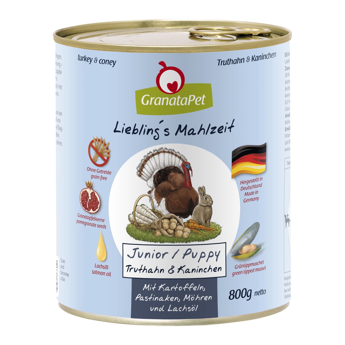 GranataPet Liebling's Mahlzeit Junior Truthahn und Kaninchen 12x800g