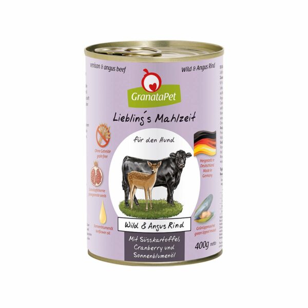 GranataPet Liebling's Mahlzeit Wild und Angus Rind 6x400g