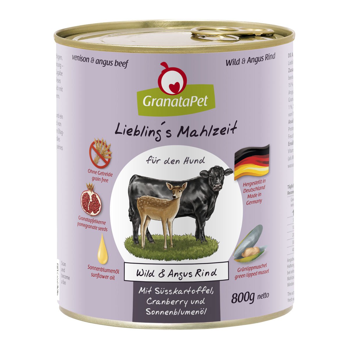 GranataPet Liebling's Mahlzeit Wild und Angus Rind 6x800g