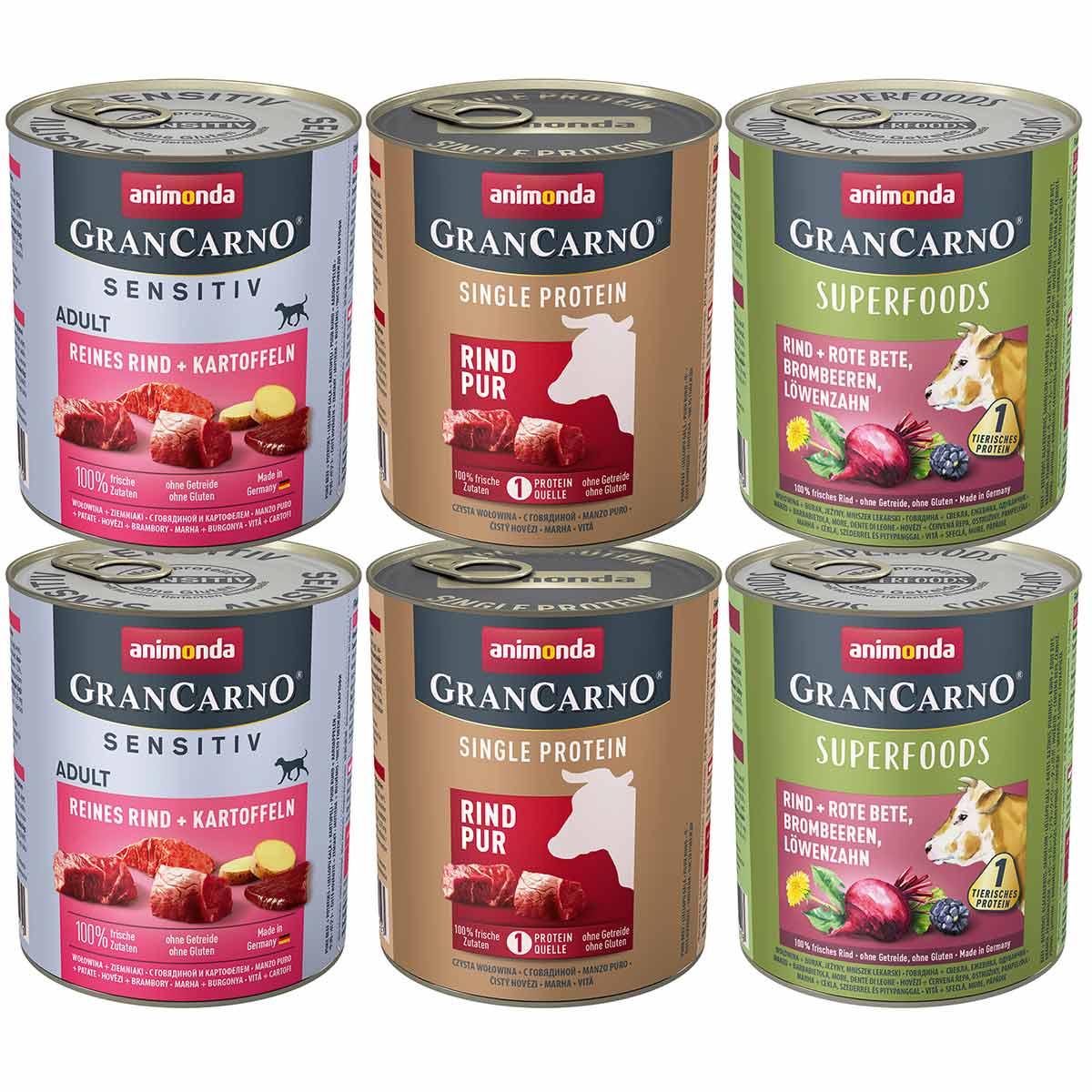 animonda GranCarno Monoprotein Mix Adult Rind 24x800g