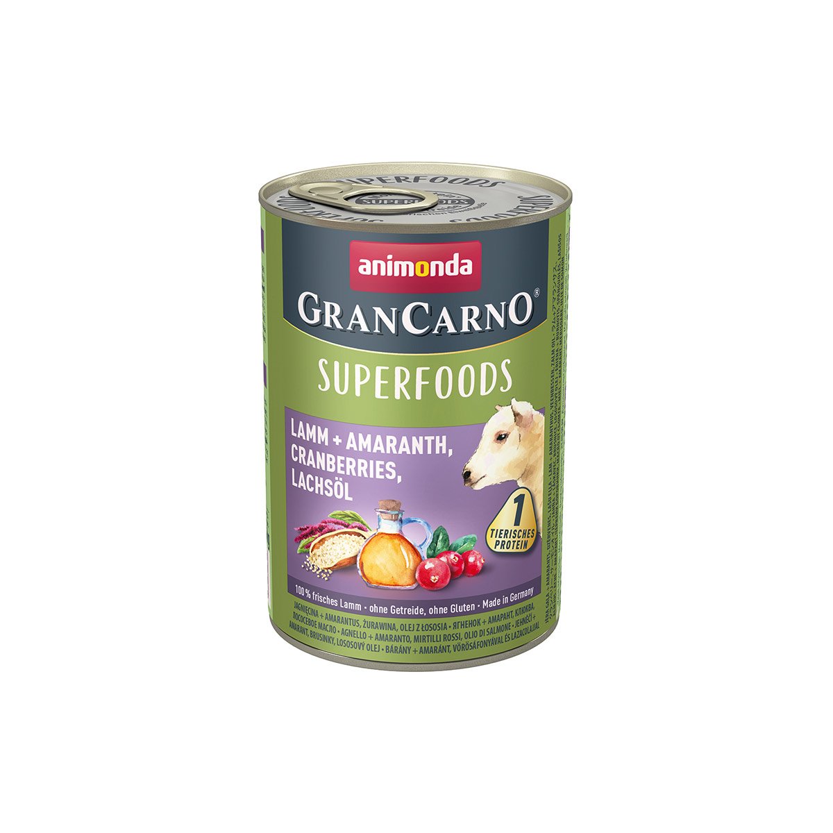 animonda GranCarno superfoods Lamm + Amarant + Cranberry + Lachsöl 24x400g