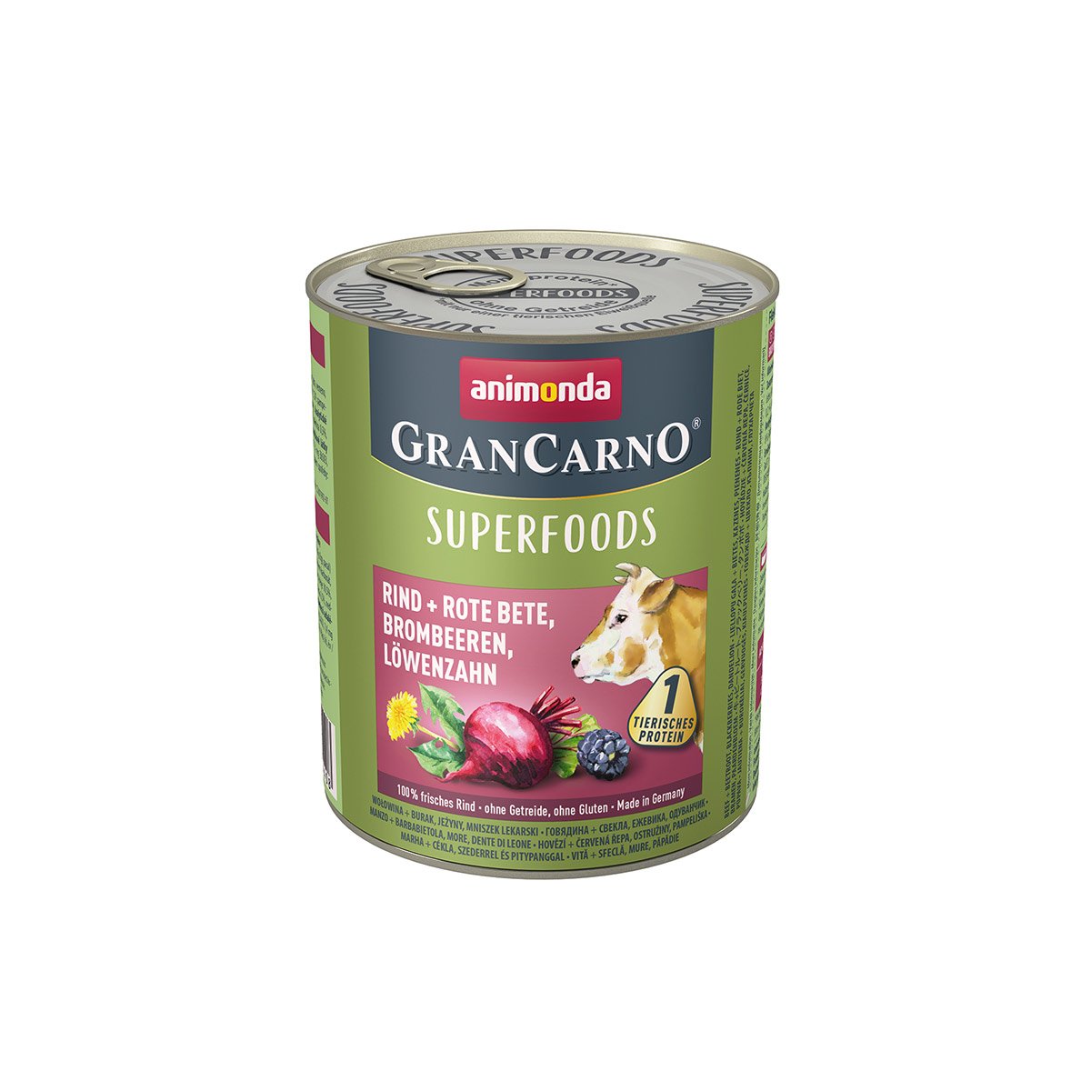 animonda GranCarno superfoods Rind + rote Bete + Brombeere + Löwenzahn 24x800g