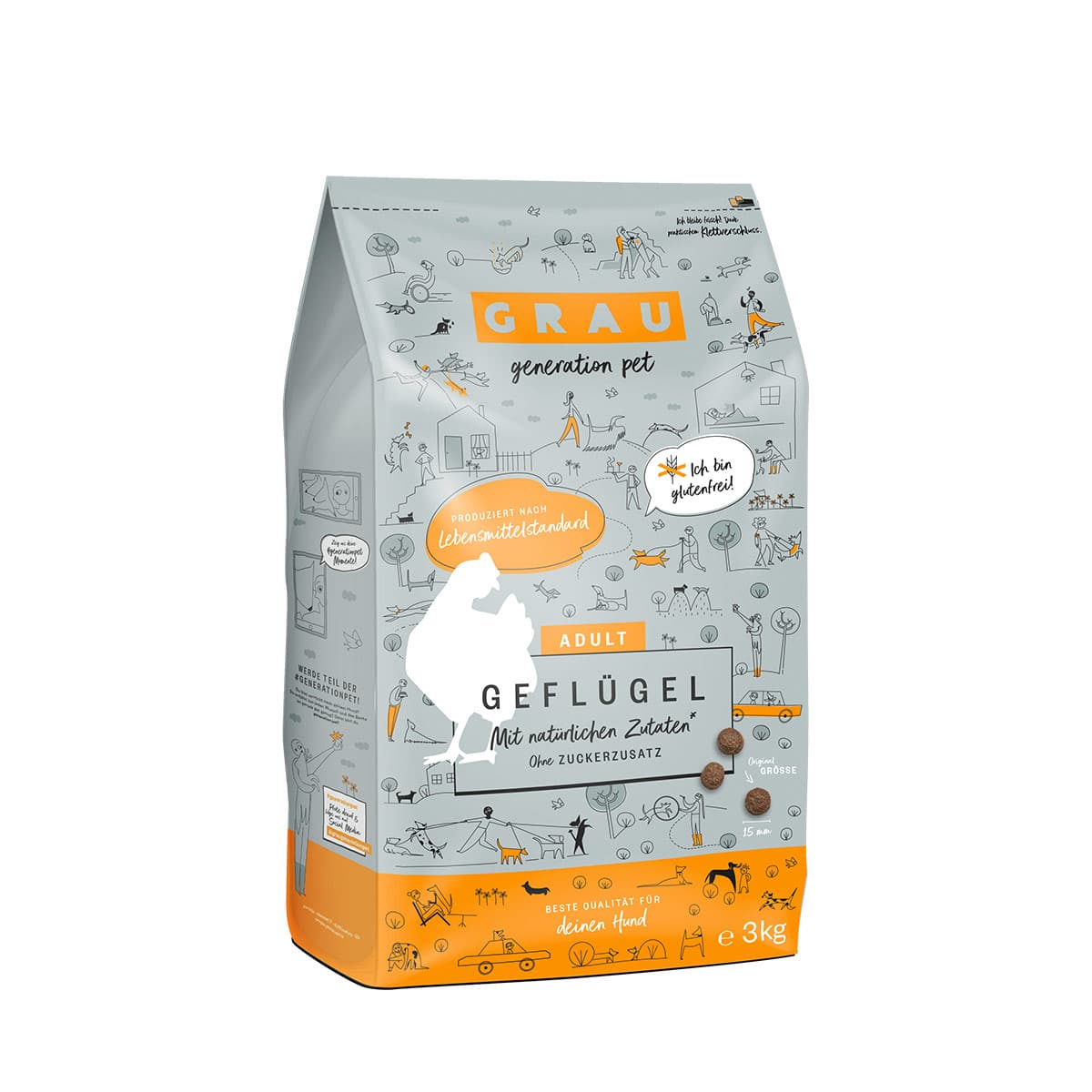 GRAU Hund Adult Geflügel 3kg