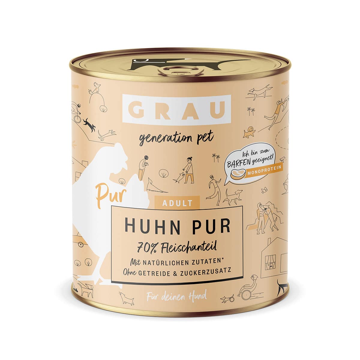 GRAU Hund Adult Huhn Pur 6x800g