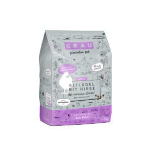 Grau Katze Geflügel mit Hirse 4 x 2kg