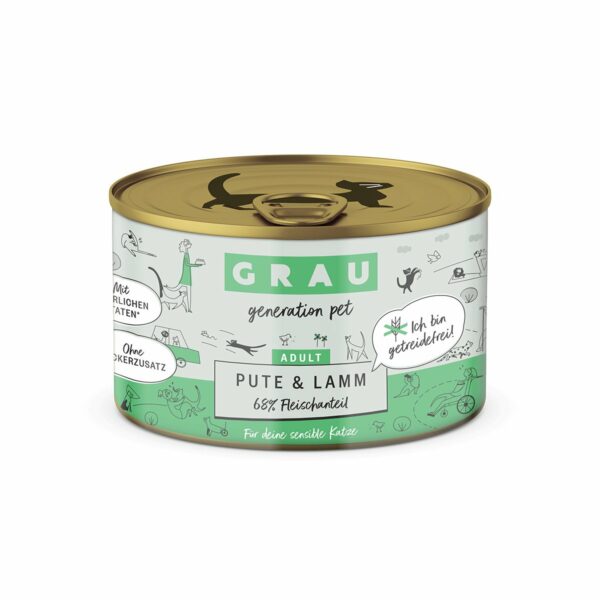 Grau Katze Pute & Lamm 24 x 200g