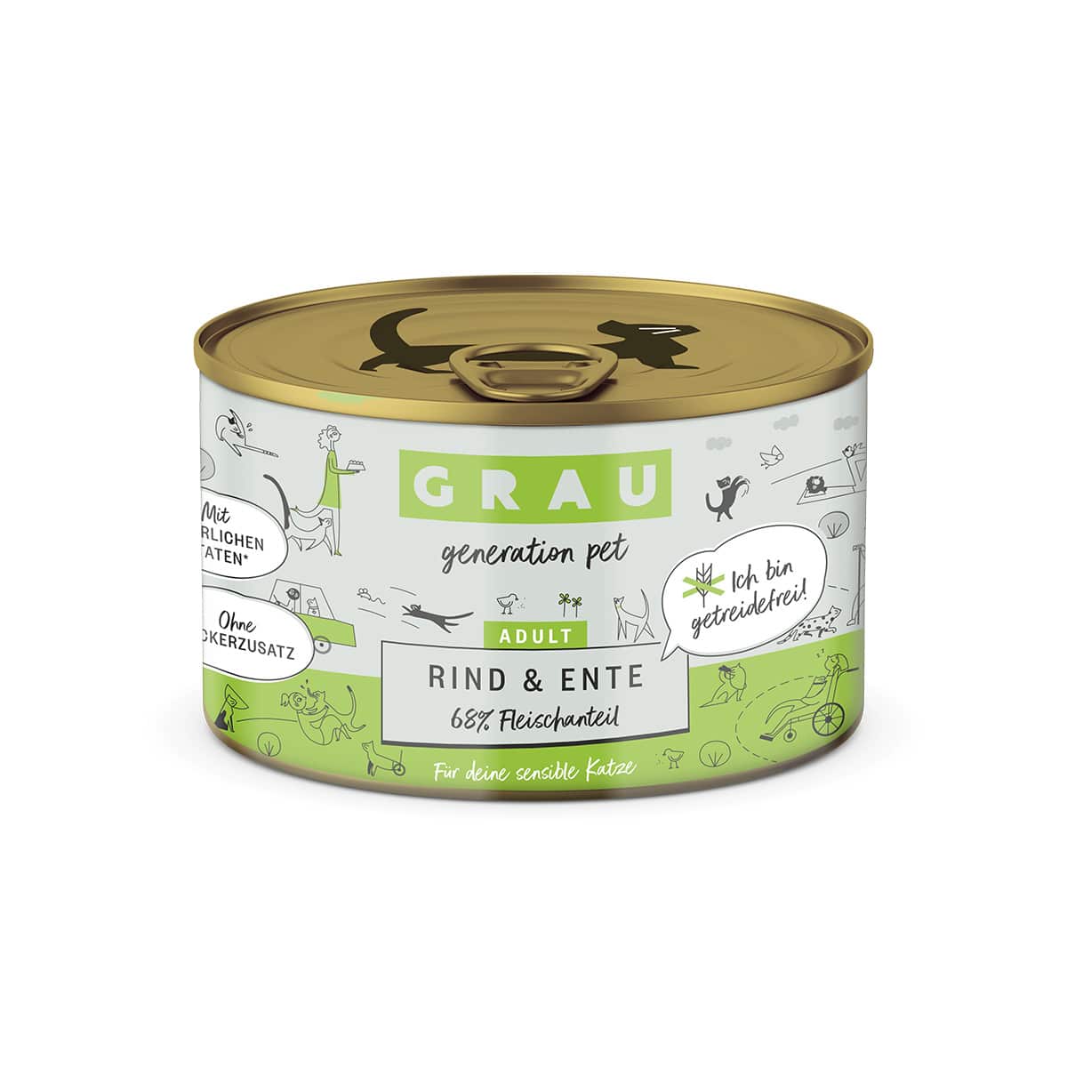 Grau Katze Rind & Ente 24 x 200g