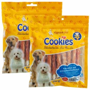 Hansepet Hundesnack Cookies Delikatess-Hähnchenfilet auf Kaurolle 2x200g