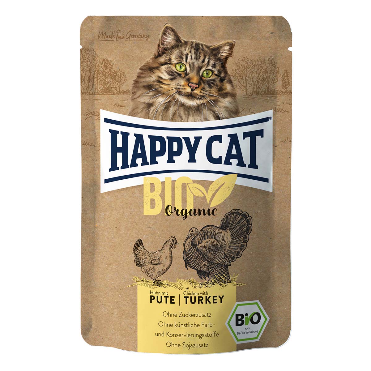 Happy Cat Bio Pouch Huhn & Pute 24x85 g