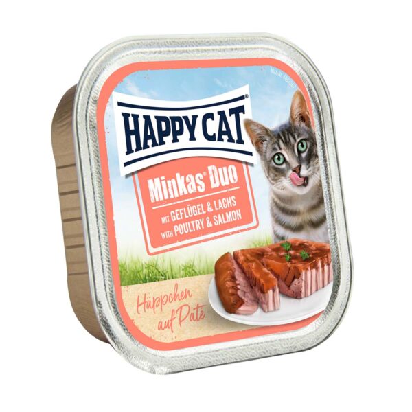 Happy Cat Minkas Duo Geflügel und Lachs 12x100g