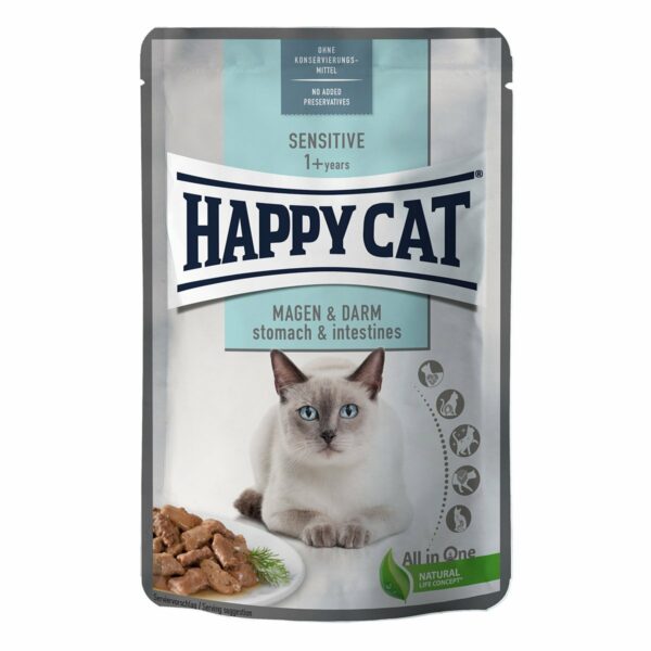 Happy Cat Sensitive Meat in Sauce Magen & Darm Pouch 24x85g