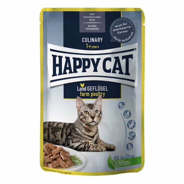 Happy Cat Tray Culinary Meat in Sauce Land Geflügel 24x85g