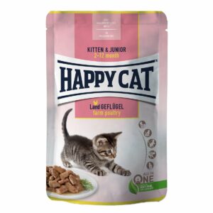 Happy Cat Kitten & Junior Land Geflügel Pouch 24x85g