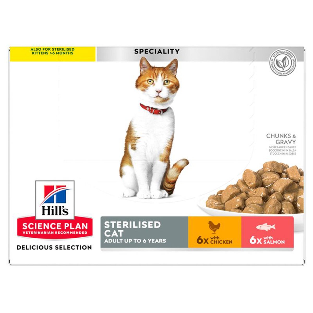 Hill's Science Plan Sterilised Cat Adult Mixpaket Huhn und Lachs 12x85g