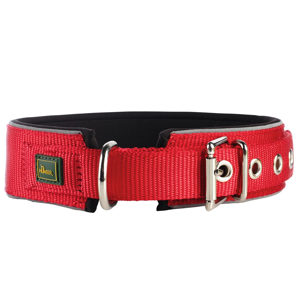 Hunter Neopren Reflect Halsband rot/schwarz S-M