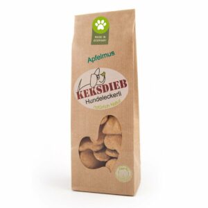 Keksdieb Hundekeks Apfelmus Herzen 100g