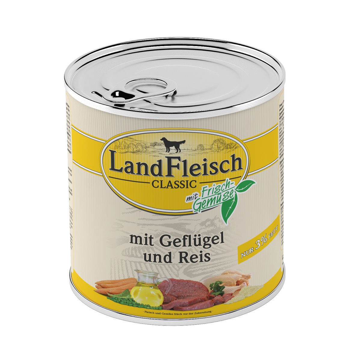 Landfleisch Nassfutter Dog Pur Geflügel & Reis extra mager 12x800g