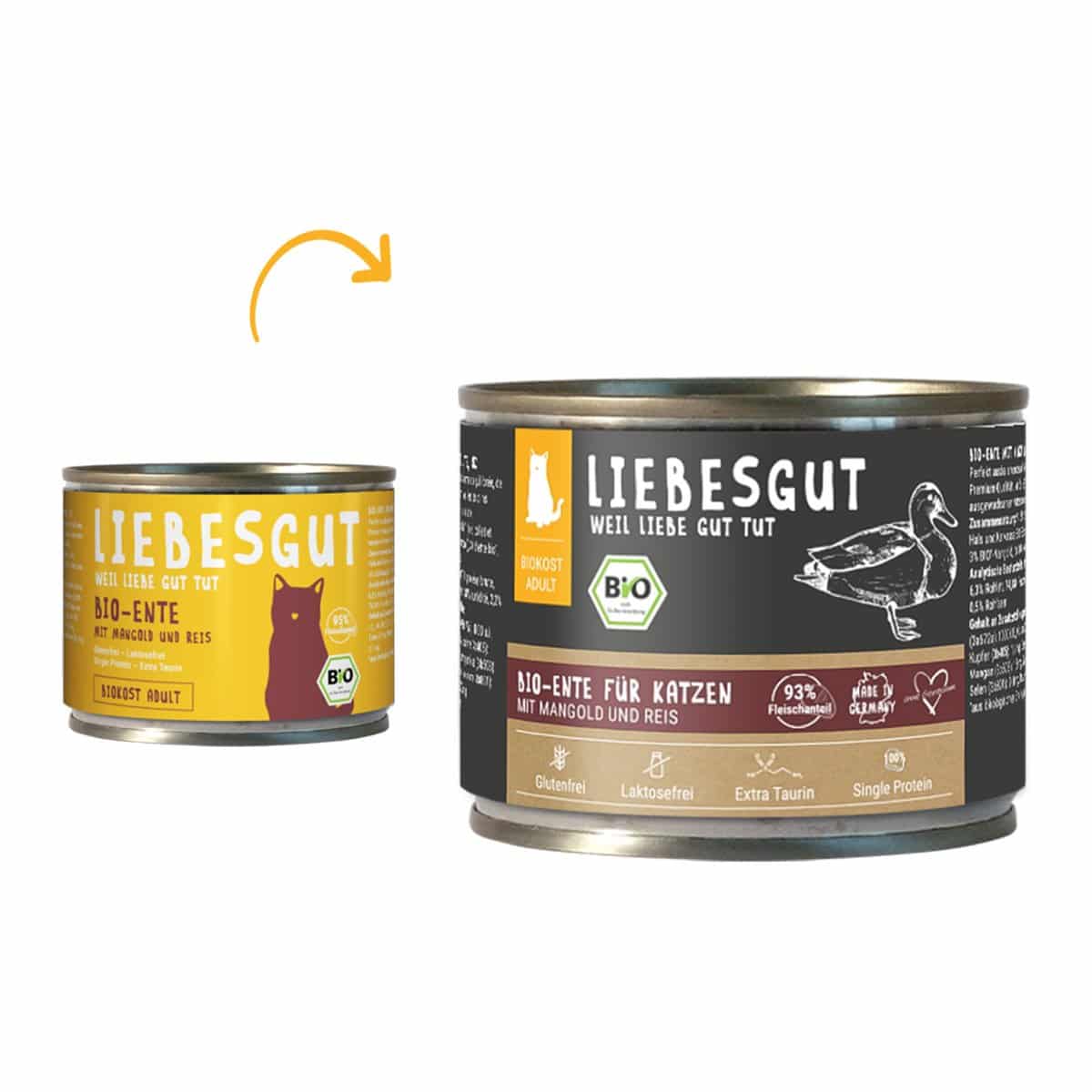 Liebesgut Biokost Adult Katze mit Ente