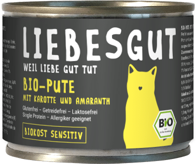 Liebesgut Bio Sensitiv Pute mit Karotte und Amaranth 24x200g