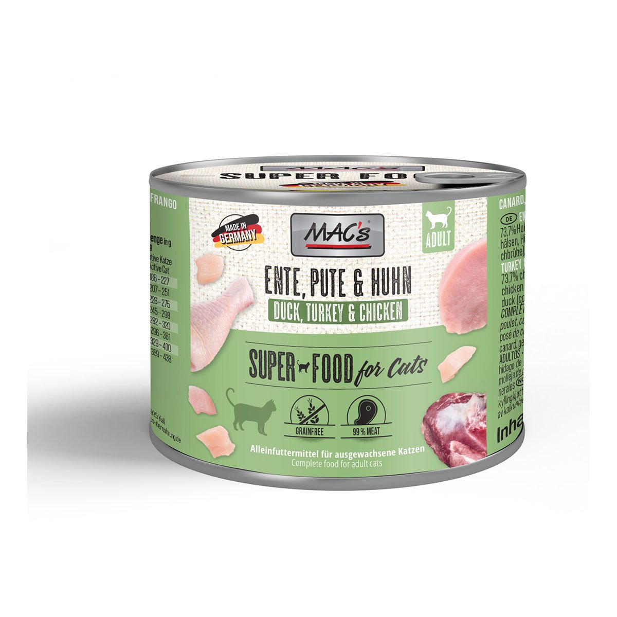 MAC's Cat Fleischmenü Ente Pute Huhn 12x200g