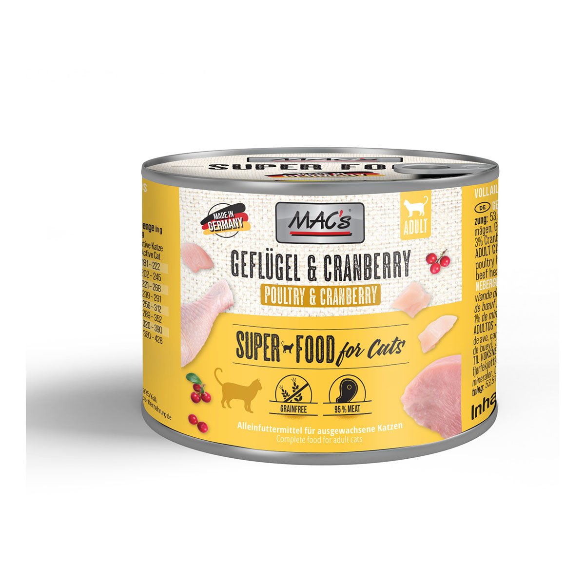 MAC's Cat Fleischmenü Geflügel und Cranberry 6x200g